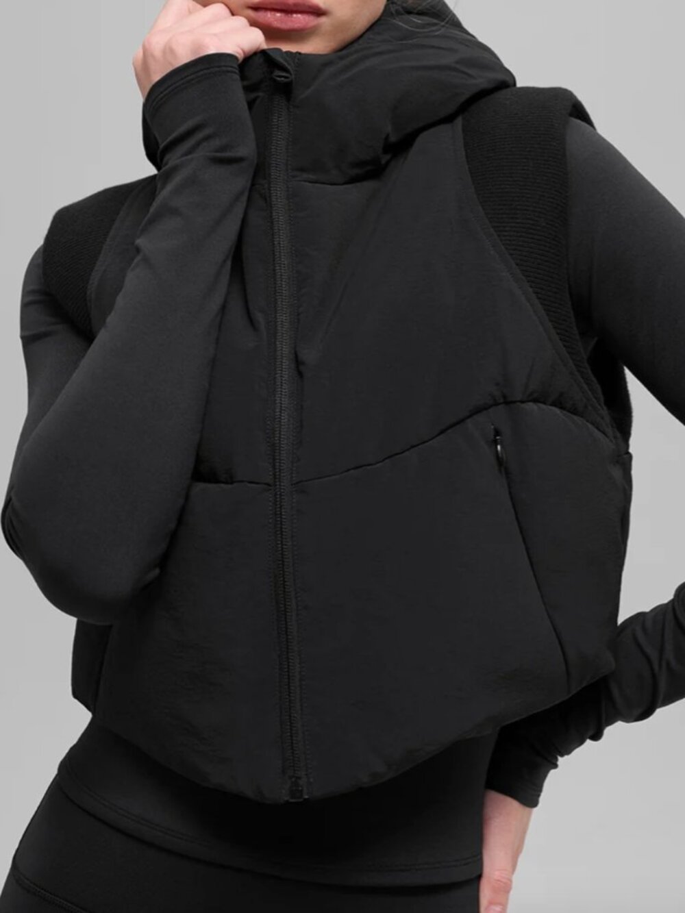 ALO Yoga Black Fast Lane Puffer Vest